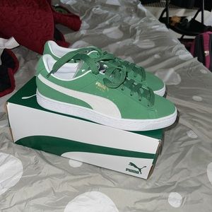 Green Suede Pumas